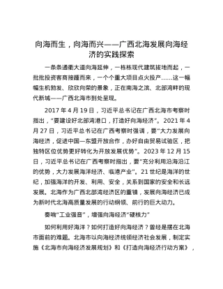 向海而生，向海而兴——广西北海发展向海经济的实践探索.docx