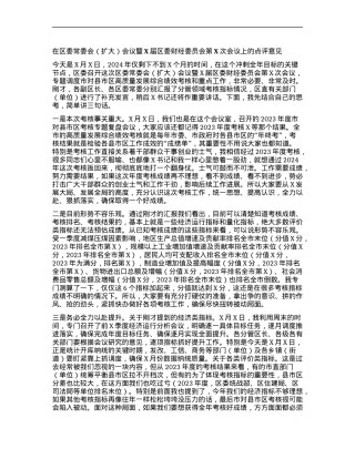 在区委常委会（扩大）会议暨X届区委财经委员会第X次会议上的点评意见.docx