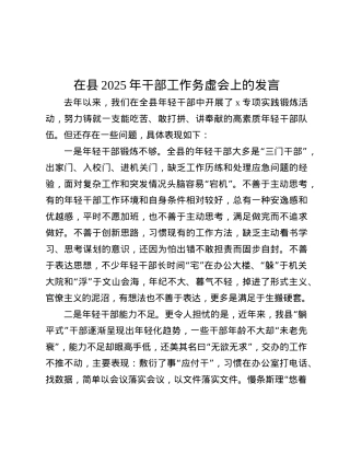 在县2025年干部工作务虚会上的发言.docx