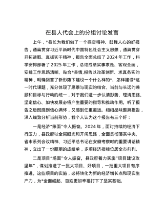 在县人代会上的分组讨论发言.docx