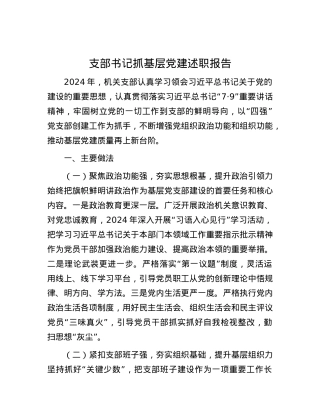 支部书记抓基层X建述职报告.docx