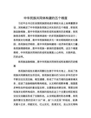 中华民族共同体构建的五个维度.docx