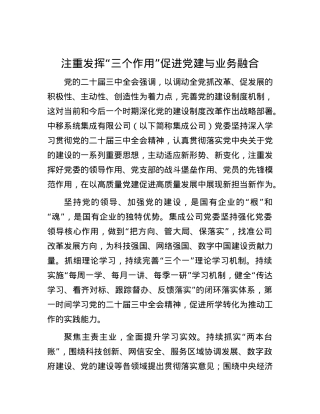 注重发挥“三个作用” 促进X建与业务融合.docx
