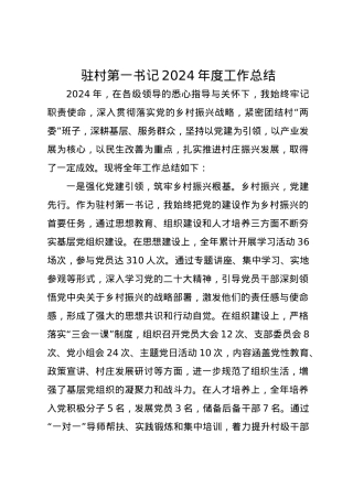 驻村第一书记2024年度工作总结.docx