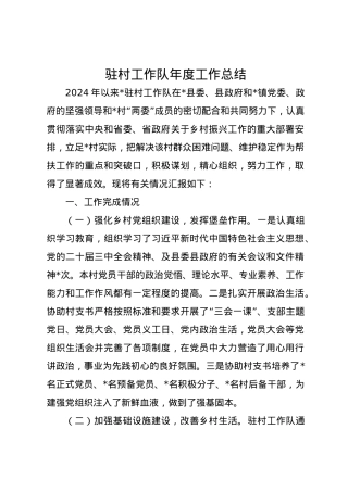 驻村工作队年度工作总结.docx