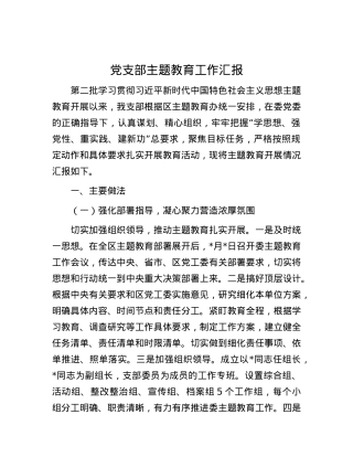党支部主题教育工作汇报.docx
