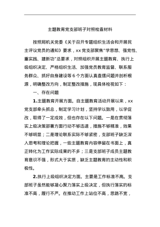 主题教育党支部班子对照检查材料.docx