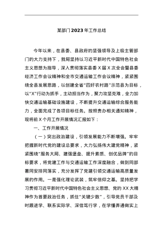 某部门2023年工作总结.docx