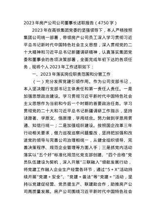 2023年”两新“房产公司董事长述职报告.docx