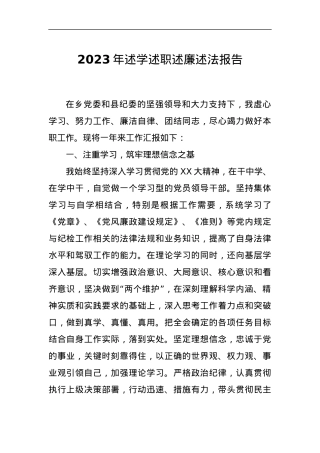2023年述学述职述廉述法报告.docx