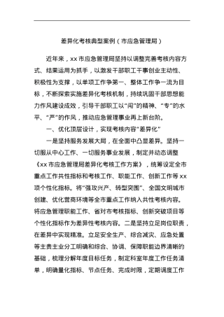 差异化考核典型案例（市应急管理局）.docx