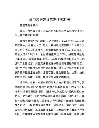城市规划建设管理情况汇报.docx