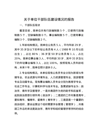 关于单位干部队伍建设情况的报告.docx