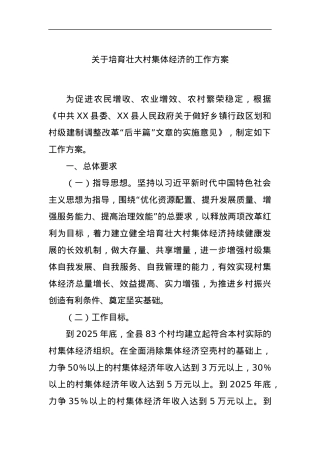 关于培育壮大村集体经济的工作方案.docx