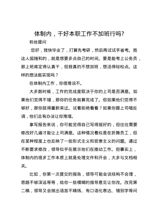 体制内，干好本职工作不加班行吗.docx