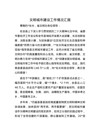 文明城市建设工作情况汇报.docx