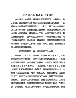 县政府办公室述职述廉报告.docx