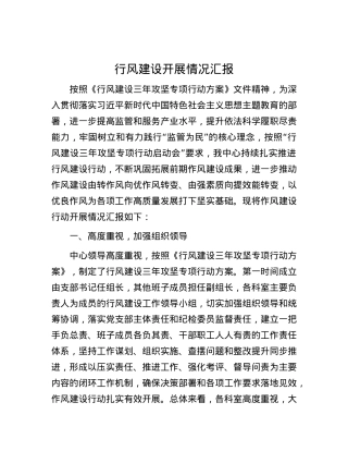 行风建设开展情况汇报.docx