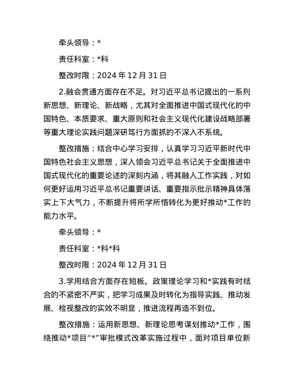 行政审批局主题教育专题民主生活会整改工作方案.docx_第3页