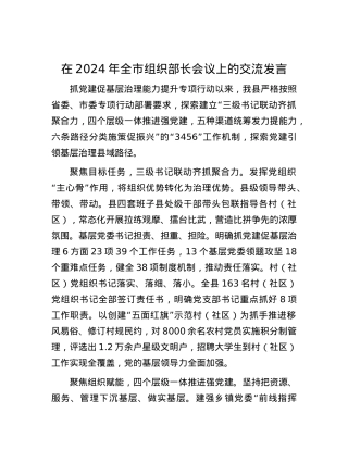 在2024年全市组织部长会议上的交流发言.docx