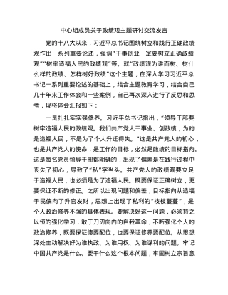 中心组成员关于政绩观主题研讨交流发言.docx