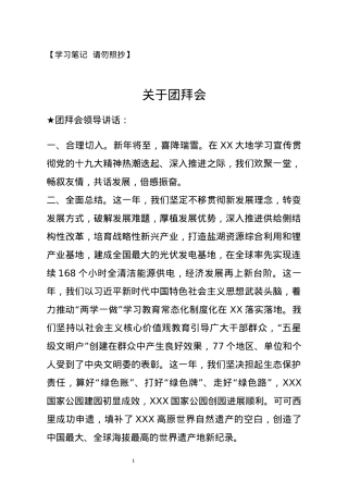 【讲话类】关于团拜会.docx