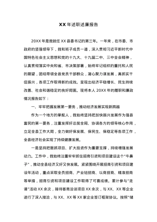 XX年述职述廉报告.docx