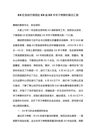 XX区党政代表团赴XX省XX市学习考察的情况汇报.docx