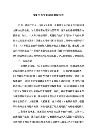 XX生态文明实践考察报告.doc