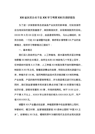 XX省扶贫办关于赴XX学习考察XX的调研报告.docx