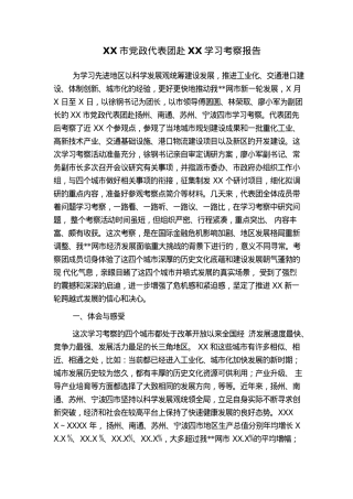 XX市党政代表团赴XX学习考察报告.docx