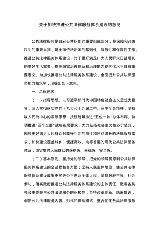 关于加快推进公共法律服务体系建设的意见.docx