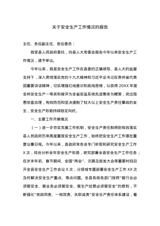 关于安全生产工作情况的报告.docx