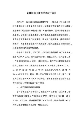 20XX年XX市经济运行情况 (1).docx