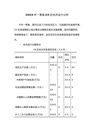 20XX年一季度XX区经济运行分析 (1).docx