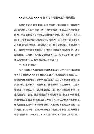 XX乡人大赴XXX考察学习乡村振兴工作调研报告.docx