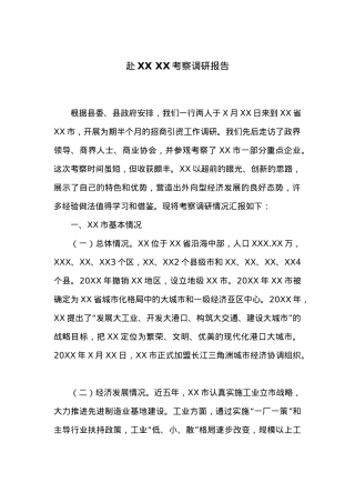 赴XX XX考察调研报告.docx