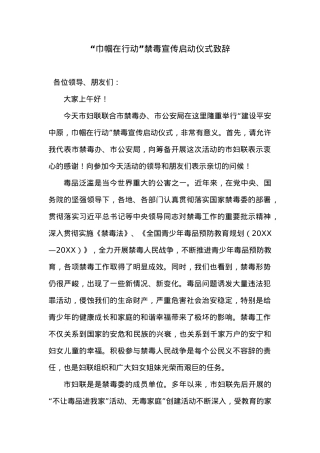 ”巾帼在行动“进度宣传启动仪式致辞.docx