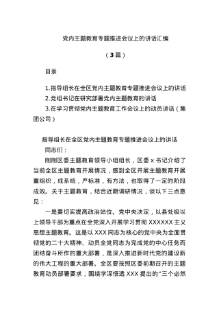 (3篇)在党内主题教育专题推进会议上的讲话汇编.docx
