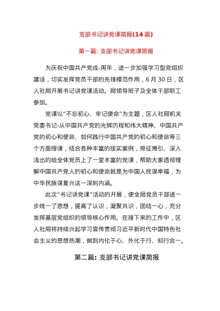 (14篇)支部书记讲党课简报.docx