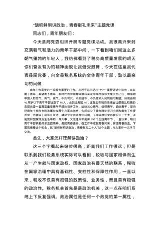 “旗帜鲜明讲政治，青春献礼未来”主题党课.docx