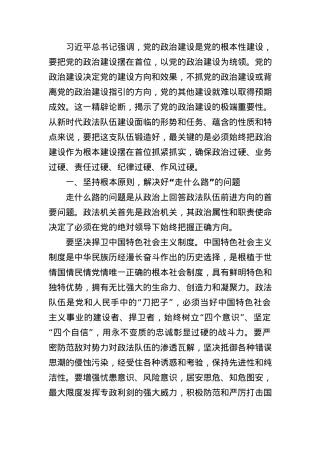 《关于加强党的政治建设的意见》 专题党课讲稿.docx
