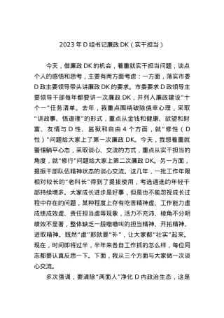 2023年党组书记廉政党课（实干担当）.docx