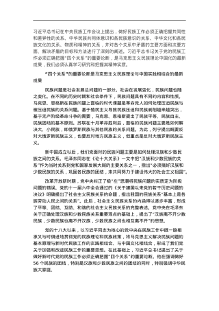 党课讲稿：做好党的民族工作必须正确把握“四个关系”.docx