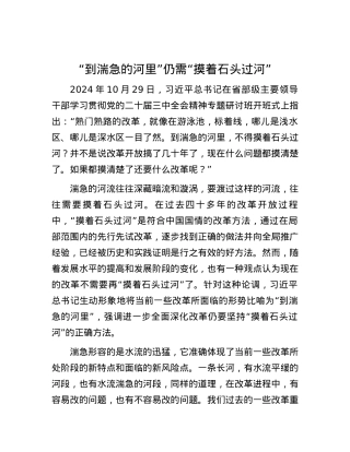 “到湍急的河里”仍需“摸着石头过河”.docx