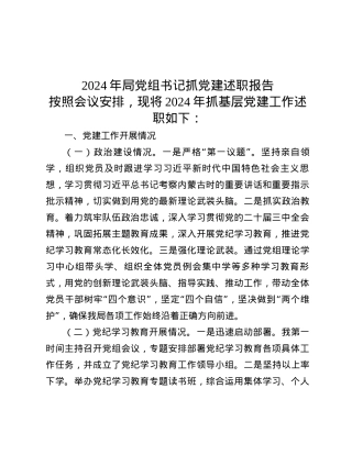 2024年局X组书记抓X建述职报告.docx