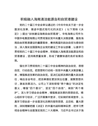 积极融入海南清洁能源岛和自贸港建设.docx