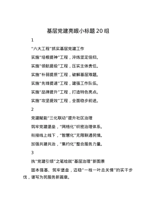 基层X建亮眼小标题20组.docx