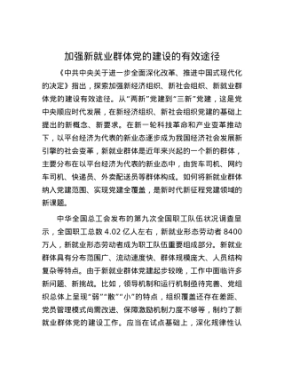 加强新就业群体X的建设的有效途径.docx