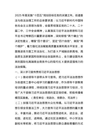 街道2025年普法与依法治理工作要点.docx